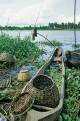 Fishermans pirogue on the Mono River, near grand Popo, Benin
