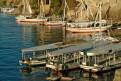 Ferry boats and feluccas on the river Nile, Aswan, Egypt