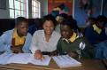 Group helping to teach English, Malealea School, Lesotho