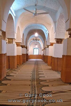 Prayer room in the Yunis Mosque in the old town, Ghadames, Libya