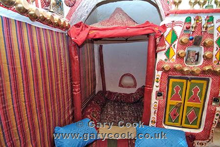 Matrimonial bedroom with Al-Qubba canopy, Traditional house in Ghadames, Libya