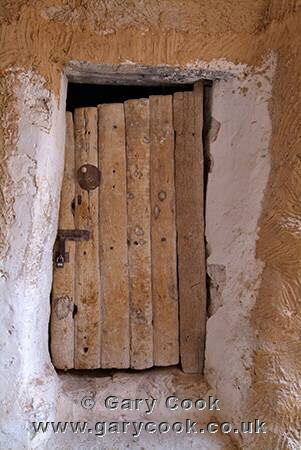 Typical door made from plam tree trunk, the Old Town, Ghadames, Libya
