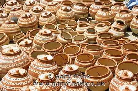 Pottery for sale, Djenne market, Mali