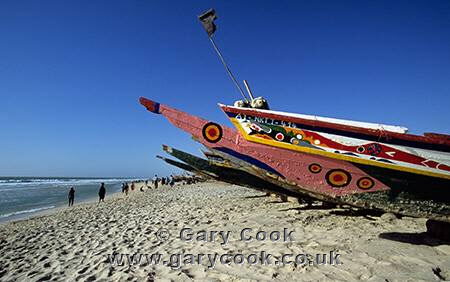 Colourful fishing boats, Plage de Peche, Nouakchott, Mauritania