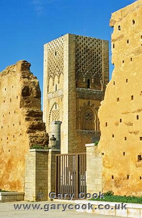 Minaret of the Hassan Mosque, Rabat, Morocco
