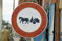 Road sign - No Horse & Cart, Erfoud, Morocco