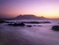 Table Mountain and Cape Town at Dusk, from Blombergstrand, South Africa