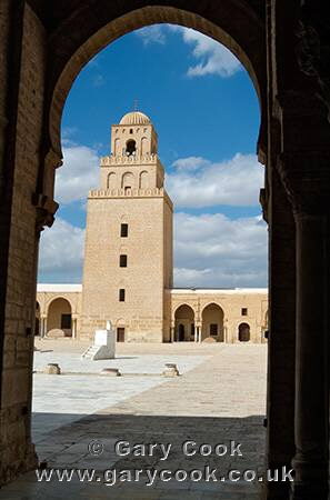 Inside the courtyard of the Great Mosque (Sidi Okba Mosque), Kairouan, Tunisia