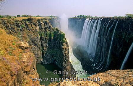 Victoria Falls and Danger Point, from Knife Edge, Zambian Side, Zambia