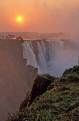 Dawn over Main Falls, Victoria Falls, Zimbabwe