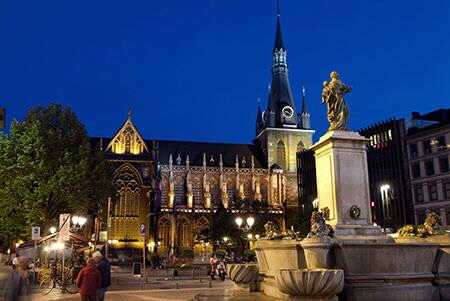 Cathedrale Saint-Paul at night, Place de la Cathedrale,  Liege, Luik, Belgium