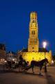 Belfort at night, Markt square, Bruges, Brugge, Belgium