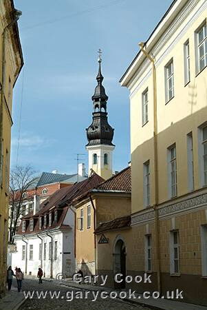 Narrow cobbled streets of Tallinn, Estonia