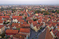 View of Nordlingen from Daniel, the tower of St Georgskirche (St Georges Church), Nordlingen, Bavaria, Germany