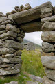 Deserted village at the base of Slievemore mountain, believe to have been abandoned during the great famine, Achill Ireland, County Mayo, Ireland