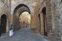 Archway into the Piazza del Duomo, San Gimignano, Tuscany, Italy