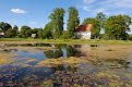 Ponds and traditional buildings, Turaida Museum Reserve, near Sigulda, Latvia 