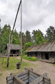 Traditional Latvian peasants homestead circa 1860's from the Latgale region, Lativan Open Air Ethnographic Museum (Latvijas etnografiskais brivdabas muzejs), near Riga, Latvia