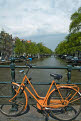 Bicycles and canals of Amsterdam, Holland, The Netherlands