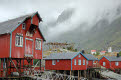 Traditional wooden huts at A, Moskenesoya, Lofoten Islands, Norway