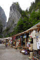 Tourist craft stalls at Bicaz Gorge, Moldavia, Romania