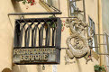 Dragon sign outside the birthplace of Vlad the Impaler (Dracula), Sighisoara, Transylvania, Romania