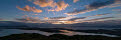 View over the Inner Hebrides at sunset, Seil, Luing near Loch Melfort, Argyll & Bute, Scotland