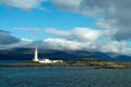 Lighthouse in Firth of Lorn, Eilean Musdile, ferry across to Isle of Mull, Argyll & Bute, Scotland