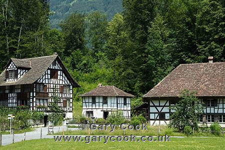 Traditional swiss houses, Freilicht Ballenberg Open-air Museum, near Brienz, Bernese Oberland, Central Switzerland