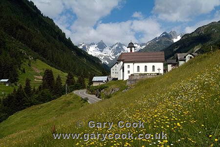 Alpine village church, Susten Pass, Switzerland