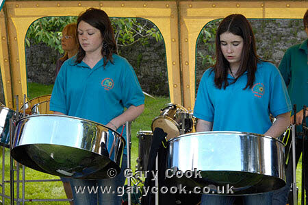 Sunshine Steel Band, playing at the Gatehouse of Fleet Gala 2007, Dumfries and Galloway, Scotland