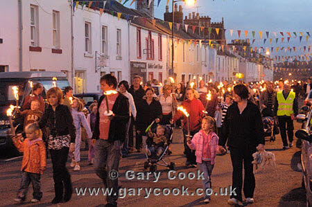 Torchlight Parade, Gatehouse of Fleet Gala, Dumfries and Galloway, Scotland
