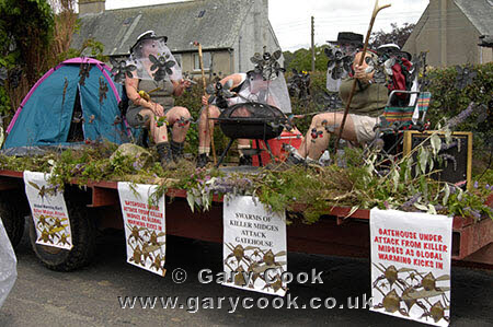Midges attck Gatehouse - float in the Grand Parade, Gatehouse of Fleet Gala 2007, Dumfries and Galloway, Scotland