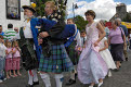 Piping the Gala Queen through the town, Gatehouse of Fleet Gala 2007, Dumfries and Galloway, Scotland