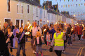 Gala Queen and Consort lead the Torchlight Parade, Gatehouse of Fleet Gala, Dumfries and Galloway, Scotland