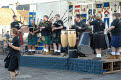 The Dangleberries, Galloway Pipe Rock Band performing at Gatehouse of Fleet Gala, Dumfries and Galloway, Scotland
