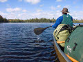 Canoeing on Vee Lake, Boundary Waters Canoe Area Wilderness, Superior National Forest, Minnesota, USA