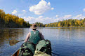 Canoeing on Fente Lake, Boundary Waters Canoe Area Wilderness, Superior National Forest, Minnesota, USA