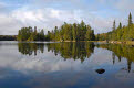 Reflection on Beaver Lake, Boundary Waters Canoe Area Wilderness, Superior National Forest, Minnesota, USA