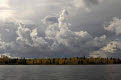 Storm clouds over Malberg Lake, Boundary Waters Canoe Area Wilderness, Superior National Forest, Minnesota, USA