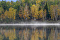 Mist rising over Malberg Lake, Boundary Waters Canoe Area Wilderness, Superior National Forest, Minnesota, USA