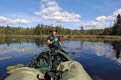 Canoeing on Trail Lake, Boundary Waters Canoe Area Wilderness, Superior National Forest, Minnesota, USA