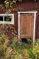 Doorway to an old log cabin, Dawson City, Yukon, Canada