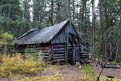 Remains of log cabins at Masons Landing, Teslin River, Yukon, Canada