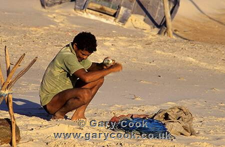 Fisherman, Canoa Quebrada beach, Ceara, north east Brazil