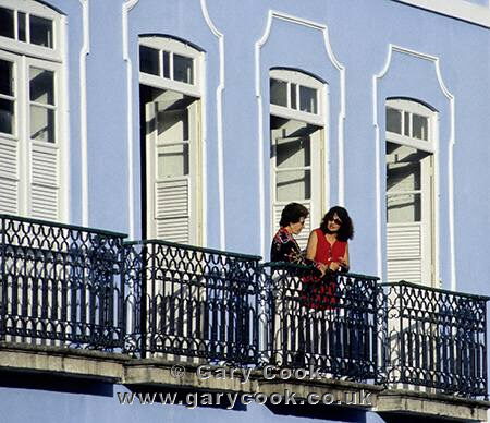 Couple on the balcony, Salvador, Bahia, Brazil