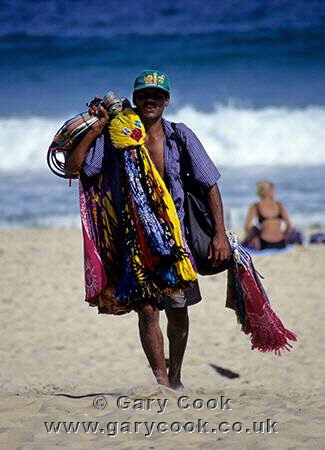 Beach seller, Copacabana, Rio de Janeiro, Brazil