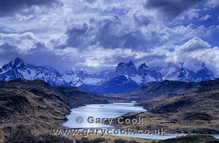 Moody skies over Torres del Paine National Park, Patagonia, Chile