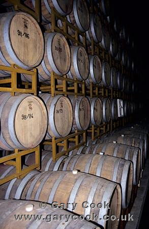 Wine barrels, Domaine Oriental winery, Chile