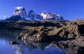 Reflections of the Cuernos del Paine, Torres del Paine National Park, Patagonia, Chile
